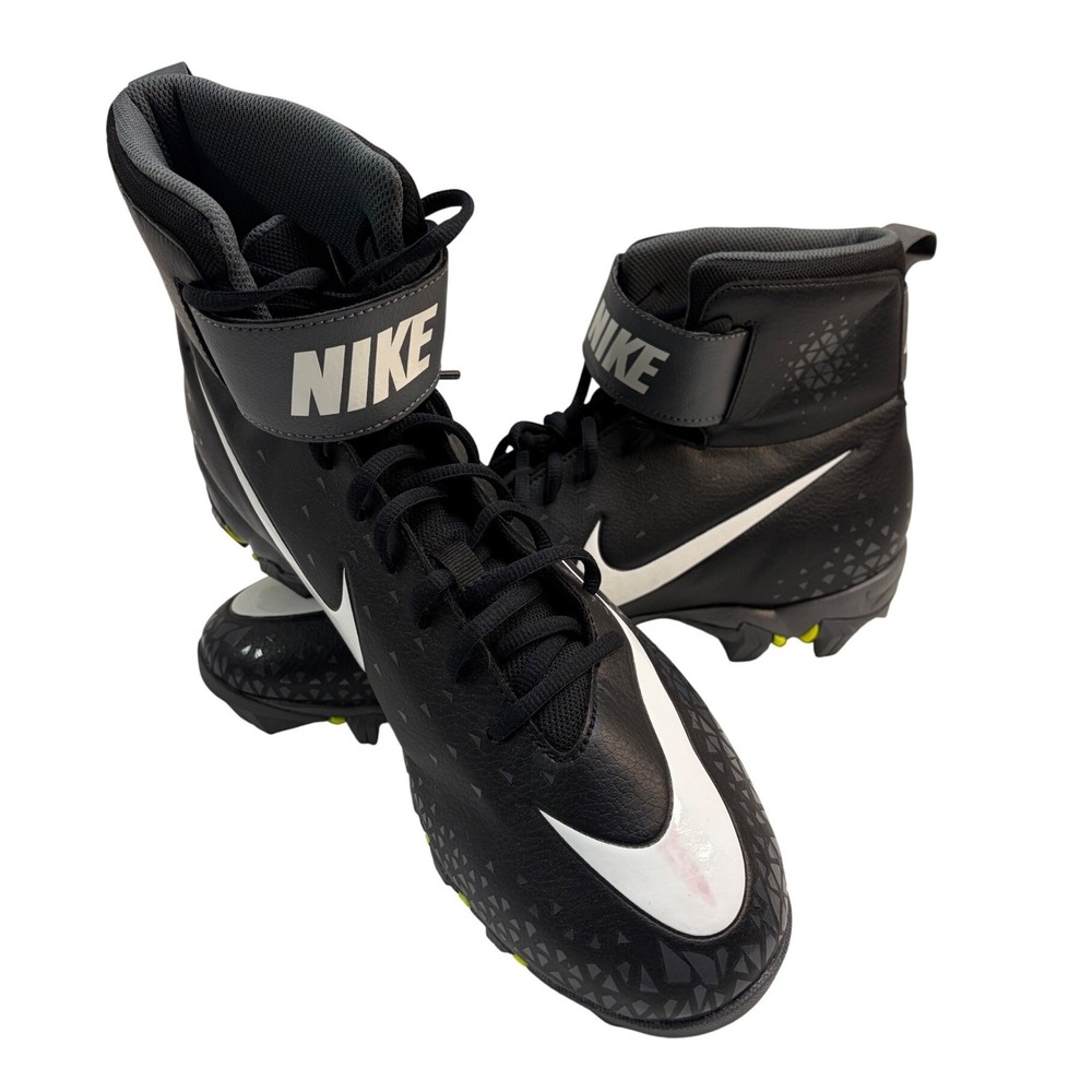 Nike Force Savage Shark Football Cleats Mens 13 Black White 880109-002 High Top